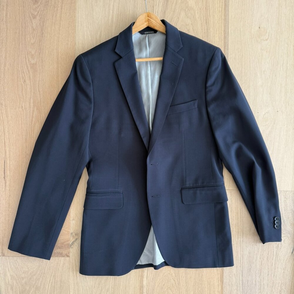 Banana Republic Tailored Dark Navy Italian Wool Suit